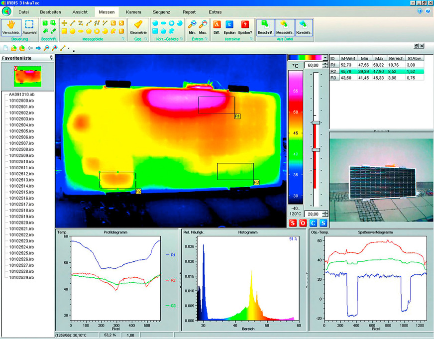 Bild 11 Auswertungssoftware unterstützt die Bearbeitung und Analyse von Thermogrammen und deren Zusammenstellung zu aussagekräftigen und nachvollziehbaren Berichten.