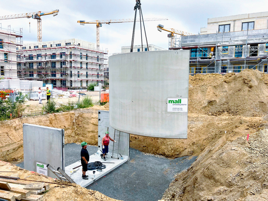 Bild 4 Beispiel 3, Heinersdorf, Bezirk Pankow / Berlin: Löschwasserbehälter in Fertigteilbauweise mit schneller Betriebsbereitschaft und hoher Belastbarkeit.